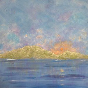 Top of the Morning Original Acrylic Painting From Deb Bossert Artworks, "8 x 8"